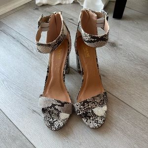 Faux Snake Skin Strappy 4 Inch Heel